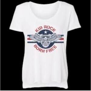 KID ROCK Born Free Short Sleeve T-Shirt Women's Large Cotton NEW without Tags Cl